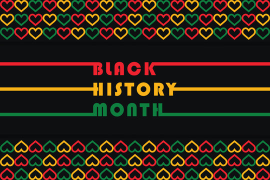 African-Americans Black history month lettering with colorful triangle pattern background vector illustration