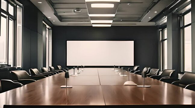 modern luxury work meeting room setup with white board presentation