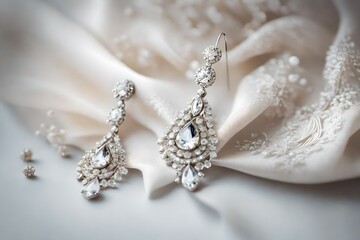 wedding earrings on the silk