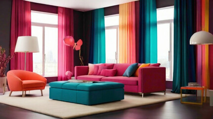 green and pink color lounge