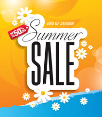 summer sale banner vector illustration