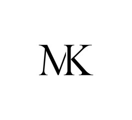 Initial Letter Logo. Logotype design. Simple Luxury Black Flat Vector MK