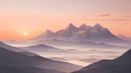 mountain with sunset view