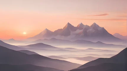 Fotobehang mountain with sunset view © its.myillusions