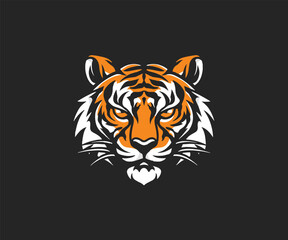 tiger head mascot logo design illustration