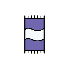 Beach Towel icon design with white background stock illustration