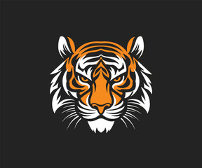 tiger head mascot logo design illustration
