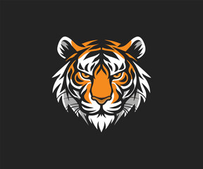 tiger head mascot logo design illustration