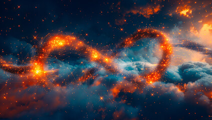 Space Nebula, Abstract Universe Background with Vibrant Colors - obrazy, fototapety, plakaty