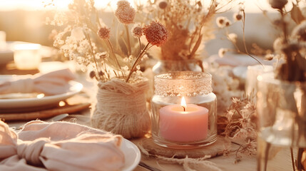 Fototapeta na wymiar candles and flowers aroma nature decoration calm mindfulness floral pattern beautiful background