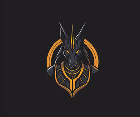 anubis mascot logo illustration