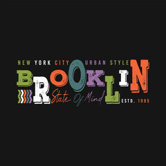 Vector brooklyn text frame graphic typography vector illustration t shirt design  casual style