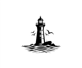 lighthouse logo design template