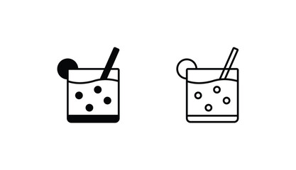 Cold Drink icon design with white background stock illustration