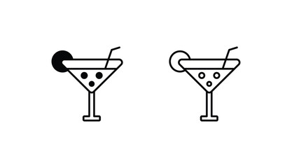 Cocktail icon design with white background stock illustration
