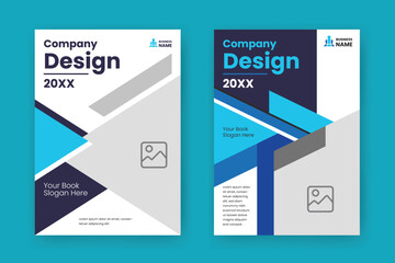 Modern Blue Ebook Cover Template in A4. Abstract  Shapes Cover Design Suitable for Document, Brochure, Annual Report, Magazine, Corporate Business, Company Portfolio, Flayer, Website, etc.