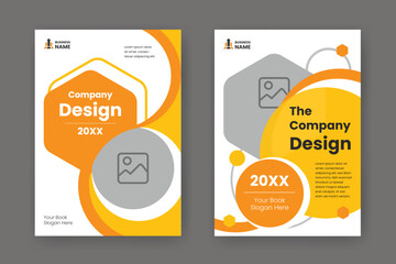 Modern Orange Ebook Cover Template in A4. Abstract  Shapes Cover Design Suitable for Document, Brochure, Annual Report, Magazine, Corporate Business, Company Portfolio, Flayer, Website, etc.