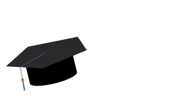 Graduation day animated background illustration with graduation cap animation