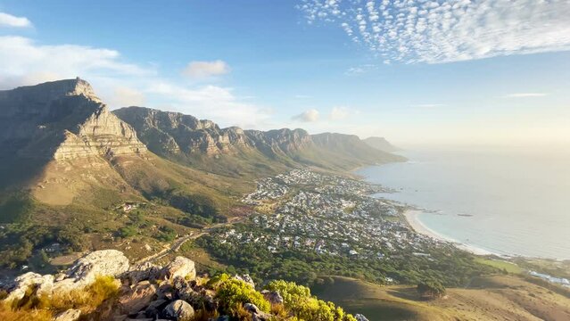 Beautiful Cape Town View from Lions Head with Stunning Landscape of Camps Bay