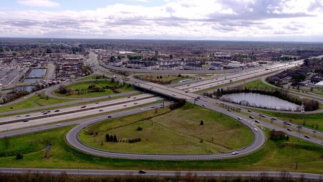 Traffic at the interchange of Interstate 64 and Greenbriar Parkway in Chesapeake Virginia early afternoon.