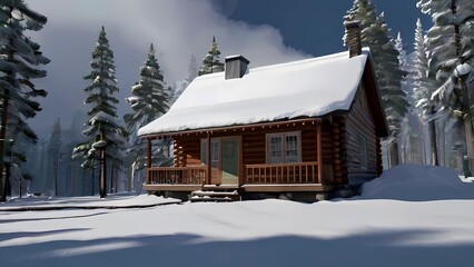 Naklejka premium Beautiful house in the mountain