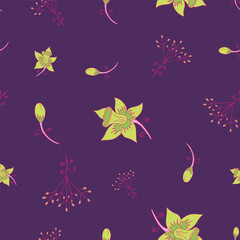 Vector seamless pattern floral pattern. Tropical botanical trendy pattern