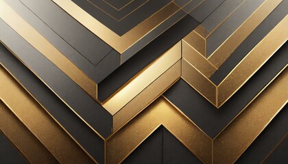 Gilded Symmetry: Abstract 3D Rhombus Hexagonal Texture Wall with Futuristic Flair"