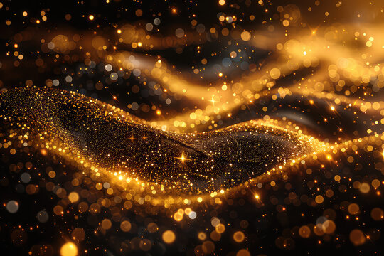 Golden christmas background, For graphics use. Created with Ai