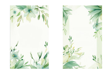 Template with flowers and leaves for invitation or postcard png