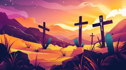 a modern illustration about of holy week