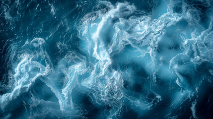 Abstract image of ocean waves. View from above. - obrazy, fototapety, plakaty