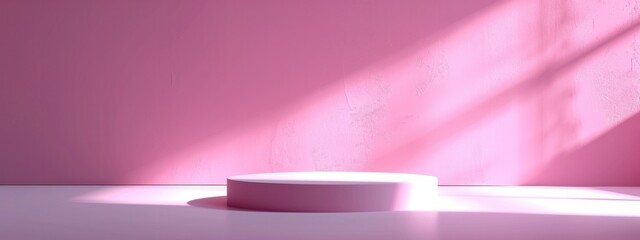 Obraz premium Pink Podium Product Display In Spotlight