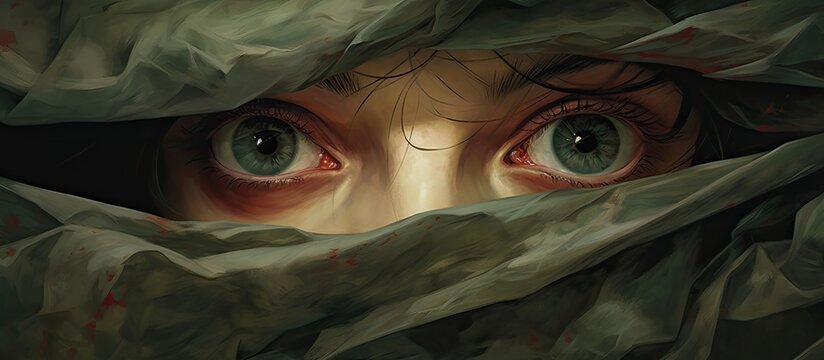 A young female character with captivating and animated eyes typical of anime style - Powered by Adobe