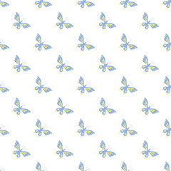 Seamless butterfly pattern. ornament with butterflies. drawn spring illustration