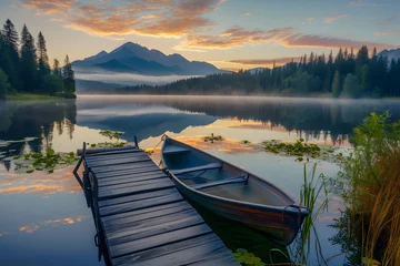Foto op Canvas canoe on lake © sbjshah