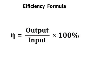 Efficiency Formula on the white background. Education. Science. Formula. Vector illustration.