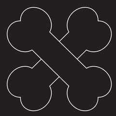 Dog bone vector icon. Simple, flat design for web or mobile app