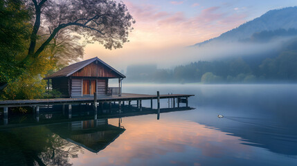 Fototapeta premium morning on the lake