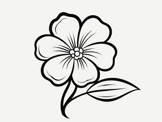Child-friendly simple flower outline for coloring - ideal for creative learning and art activities