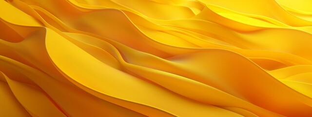 Obraz premium Yellow background with dimensional wave elements in different shades, representing the flow and movement associated with business growth or construction project progress