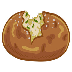 Baked Potato Drawing Illustration