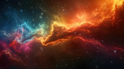 Colorful Galaxy Nebula in Starry Night