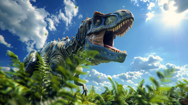 Dinosaurs lived in green grasslands and blue skies during the Triassic period