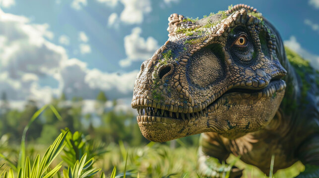 Dinosaurs lived in green grasslands and blue skies during the Triassic period