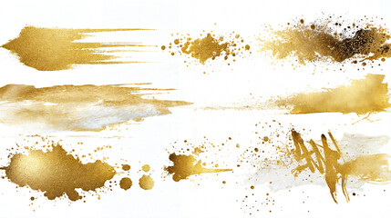 Golden texture. Gold brush stroke. Abstract oil paint texture background, pattern of gold brush strokes. Golden texture brush stroke used as background. - obrazy, fototapety, plakaty