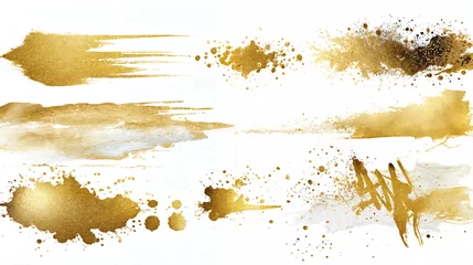 Fotobehang Golden texture. Gold brush stroke. Abstract oil paint texture background, pattern of gold brush strokes. Golden texture brush stroke used as background. © Igor
