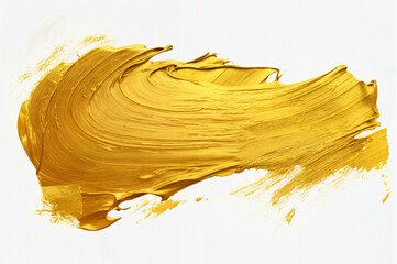 Gold brush stroke. Abstract oil paint texture background, pattern of gold brush strokes. Golden texture brush stroke used as background. Golden oil paint  banner. Golden texture isolated.