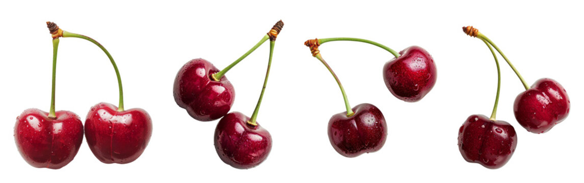 Cherry set. PNG Transparent background