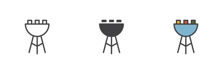 Barbecue grill different style icon set - 764524745
