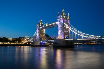 Night shot of Tower Bridge.